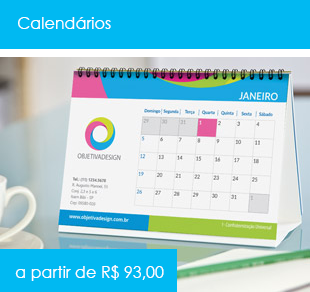 Calendários a partir de R$ 93,00 Gráfica Top On Graphics