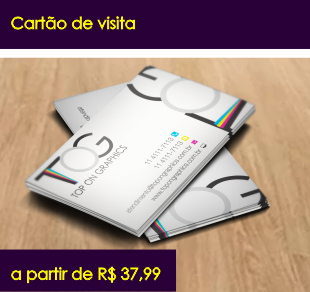 Cartões de visita a partir de R$ 25,00 Gráfica Top On Graphics